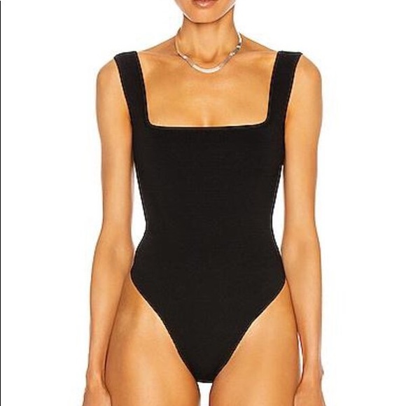 Gauge81 Tops - Gauge81 Samos Solid Black Sleeveless Square Neck Jersey Bodysuit Size XS NWT